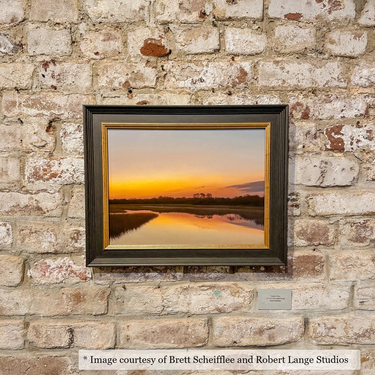 Rutledge Black & Gold frame on a Realist painting by Brett Scheifflee, at Robert Lange Studios