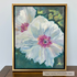 Impressionist floral artwork by Terri Goslin-Jones, framed in a gold and black floater frame (Hailey). Unknown gallery.