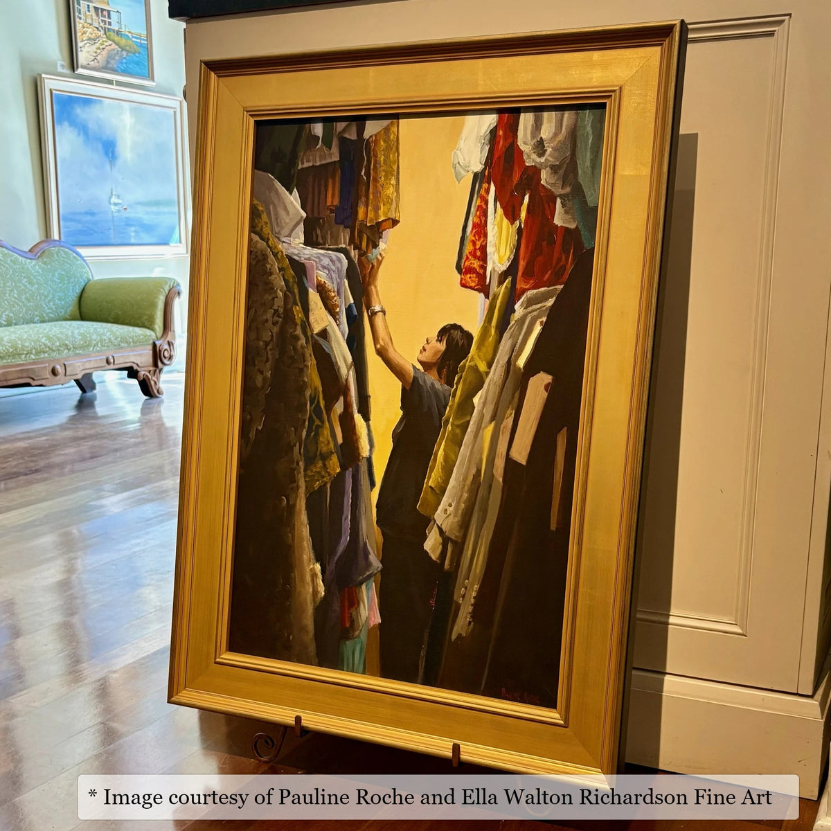 Vendue Gold frame on a Contemporary painting by Pauline Roche, at Ella Walton Richardson Fine Art