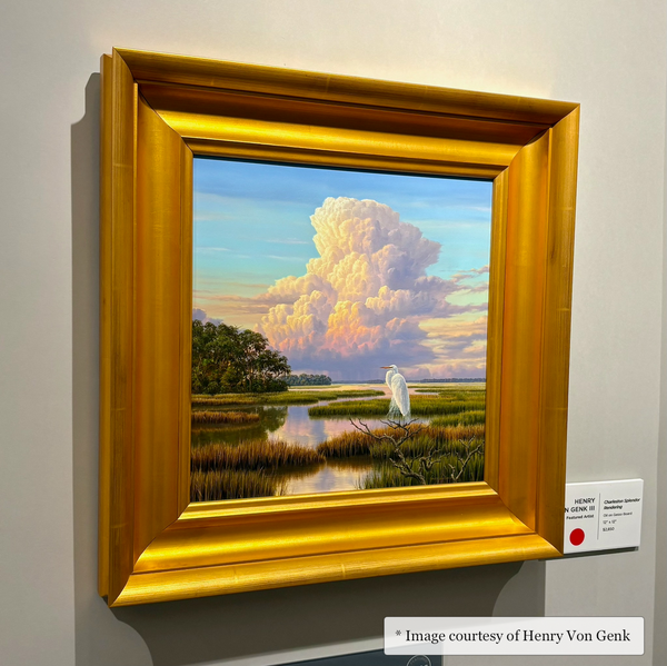 12x12 Warren - Traditional Classic Gold Frame Realist painting of Marsh by Henry Von Genk